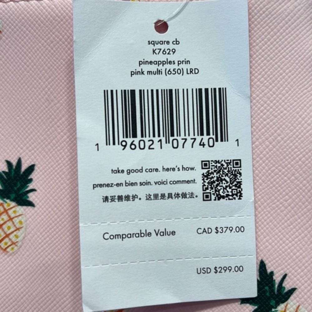 Kate Spade Staci Square Pineapple Crossbody Pink Multi - Picture 15 of 16